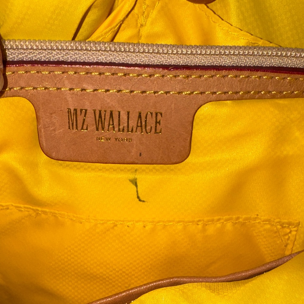 MZ Wallace Quilted Backpack - Yellow, Blue, and Tan camouflage, rare - Picture 10 of 16